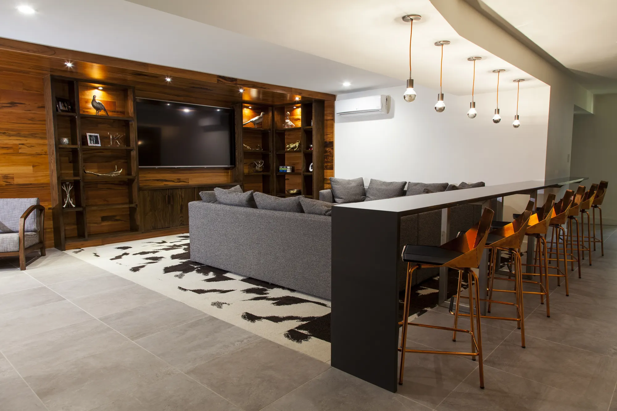 The bar at Fletcher Steele Way, with the lounge beyond it